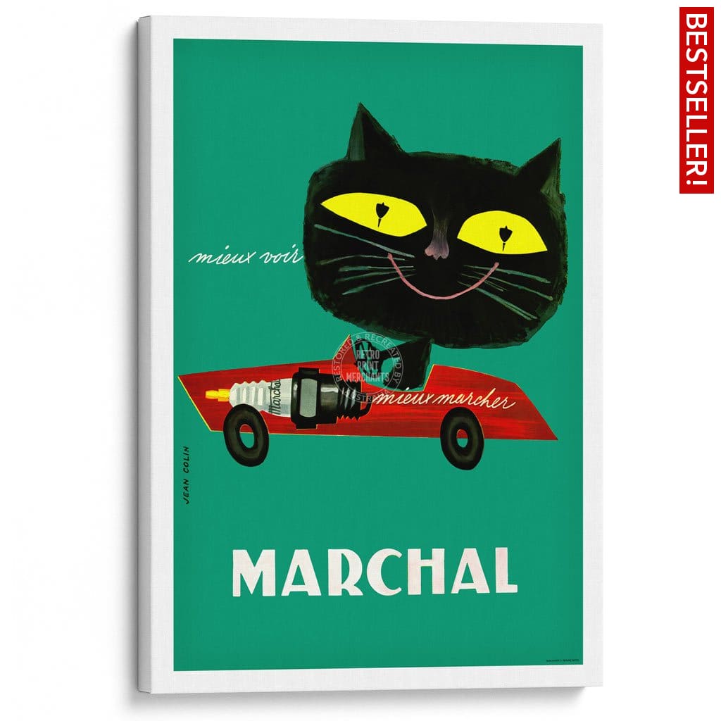 Marchal Cat | France A3 297 X 420Mm 11.7 16.5 Inches / Stretched Canvas Print Art