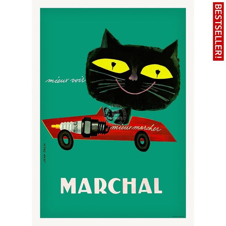 Marchal Cat | France A3 297 X 420Mm 11.7 16.5 Inches / Unframed Print Art