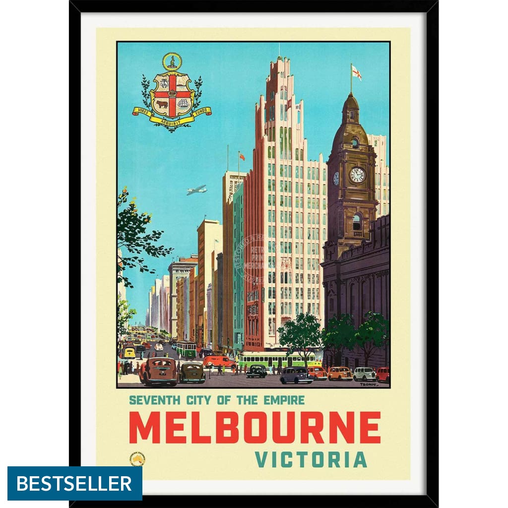 Melbourne 1930 | Australia 422Mm X 295Mm 16.6 11.6 A3 / Black Print Art