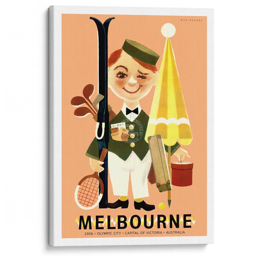 Melbourne 1956 Olympics | Australia A3 297 X 420Mm 11.7 16.5 Inches / Stretched Canvas Print Art