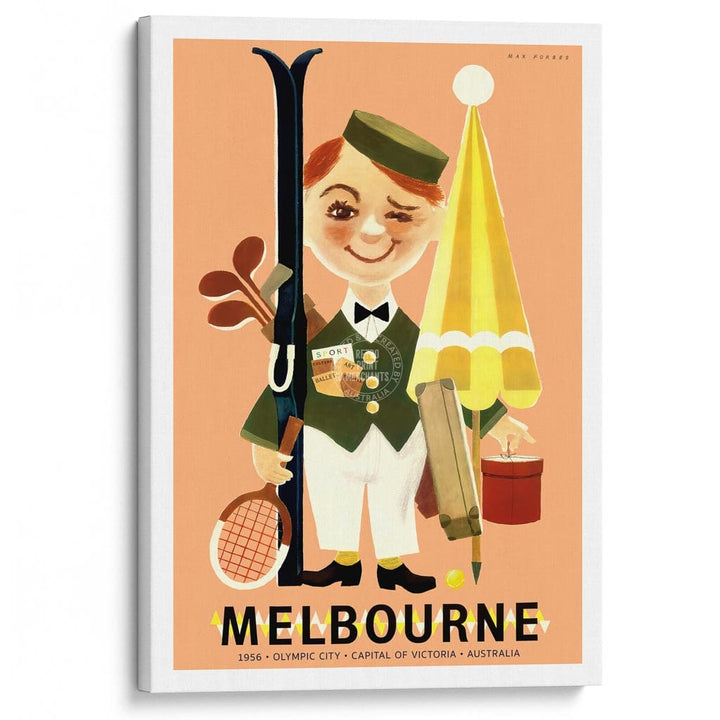 Melbourne 1956 Olympics | Australia A3 297 X 420Mm 11.7 16.5 Inches / Stretched Canvas Print Art