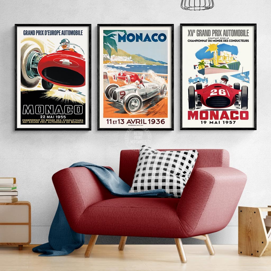 MONACO GRAND PRIX FRAMED SET Print Art