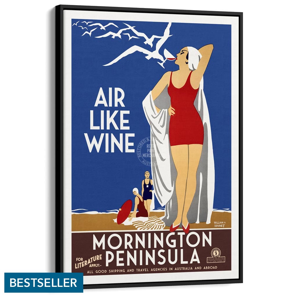 Mornington Peninsula Air Like Wine | Australia A3 297 X 420Mm 11.7 16.5 Inches / Canvas Floating