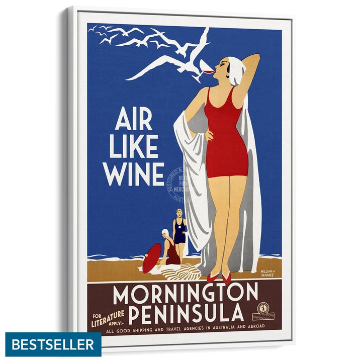 Mornington Peninsula Air Like Wine | Australia A3 297 X 420Mm 11.7 16.5 Inches / Canvas Floating