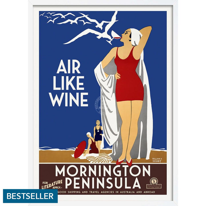 Mornington Peninsula Air Like Wine | Australia 422Mm X 295Mm 16.6 11.6 A3 / White Print Art