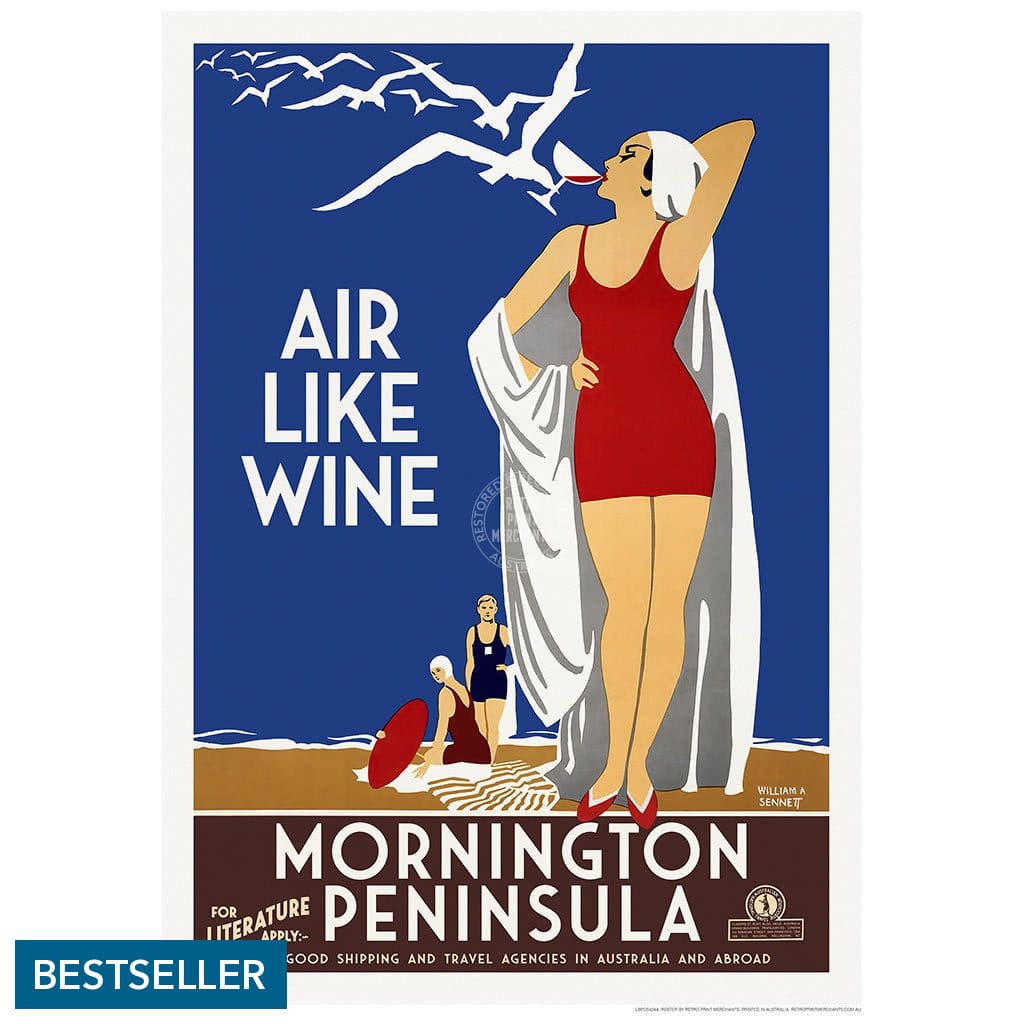 Mornington Peninsula Air Like Wine | Australia 422Mm X 295Mm 16.6 11.6 A3 / Unframed Print Art
