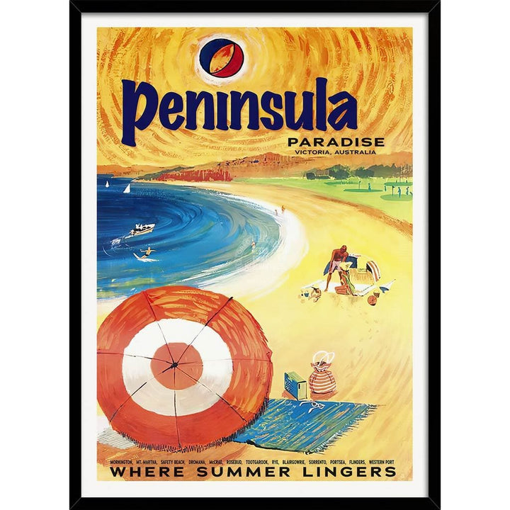 Mornington Peninsula Paradise | Australia A3 297 X 420Mm 11.7 16.5 Inches / Framed Print - Black