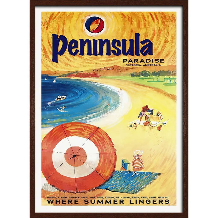 Mornington Peninsula Paradise | Australia A3 297 X 420Mm 11.7 16.5 Inches / Framed Print - Dark Oak