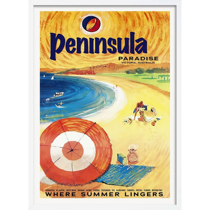 Mornington Peninsula Paradise | Australia A3 297 X 420Mm 11.7 16.5 Inches / Framed Print - White