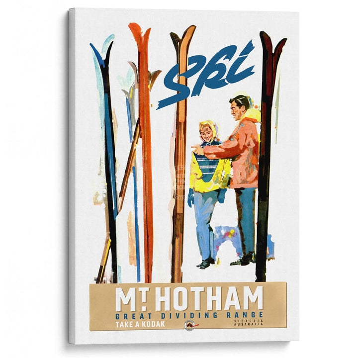 Mt Hotham 1960S | Australia A3 297 X 420Mm 11.7 16.5 Inches / Stretched Canvas Print Art