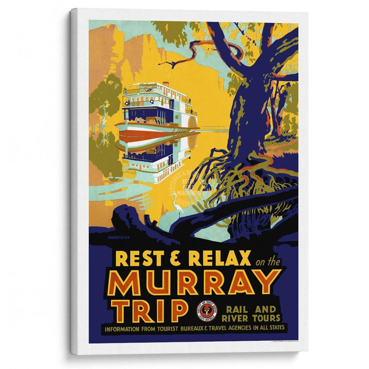 Murray River Trip | Australia A3 297 X 420Mm 11.7 16.5 Inches / Stretched Canvas Print Art
