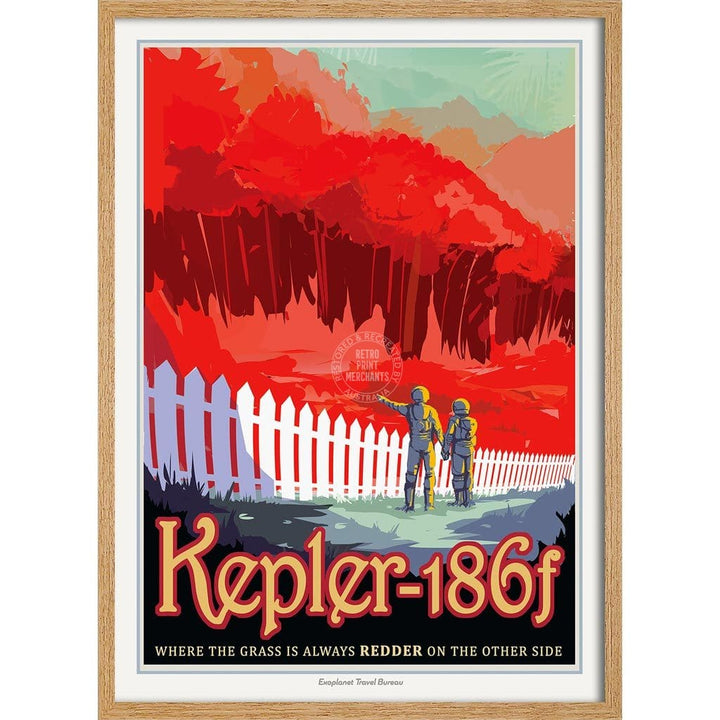 Nasa Kepler-186F | Usa 422Mm X 295Mm 16.6 11.6 A3 / Natural Oak Print Art