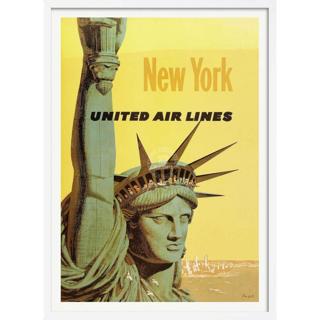 New York Statue of Liberty Vintage Poster Print | Retro Print Merchants