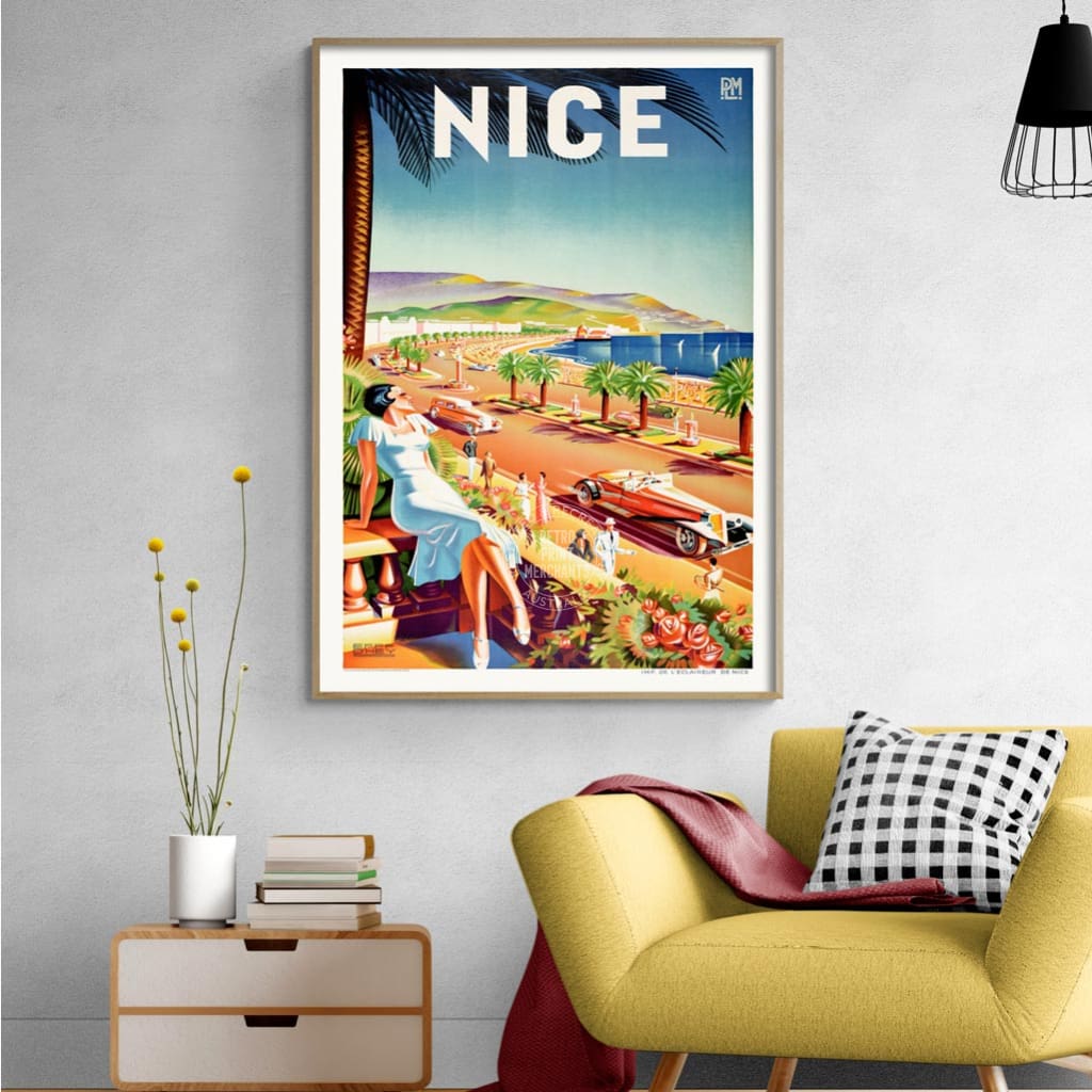 Nice 1935 | France A3 297 X 420Mm 11.7 16.5 Inches / Unframed Print Art