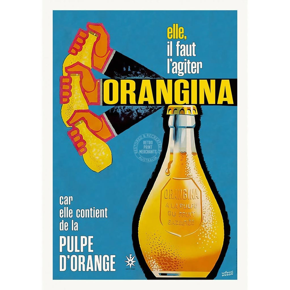 Orangina Shaken | France A3 297 X 420Mm 11.7 16.5 Inches / Unframed Print Art