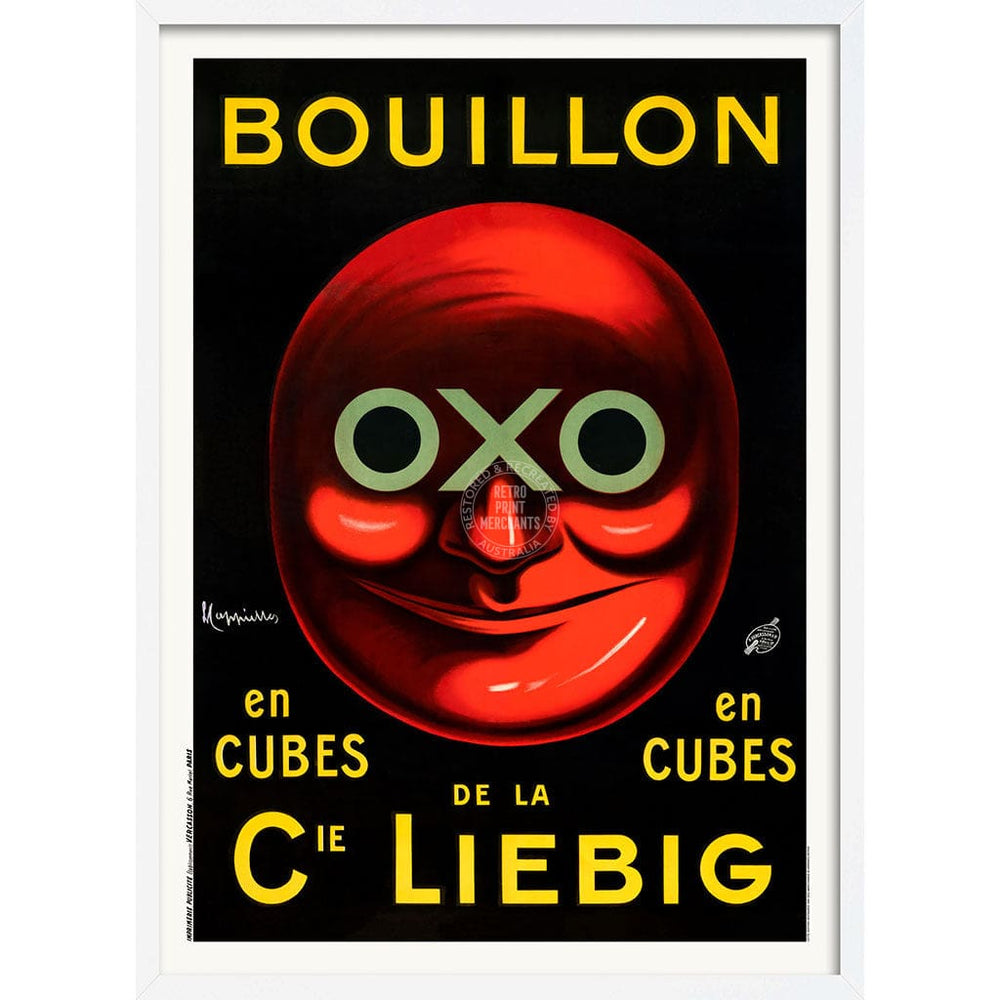 OXO STOCK CUBES 1911 | FRANCE A3 | 297 x 420mm | 11.7 x 16.5 inches / Framed Print: White Timber Print Art