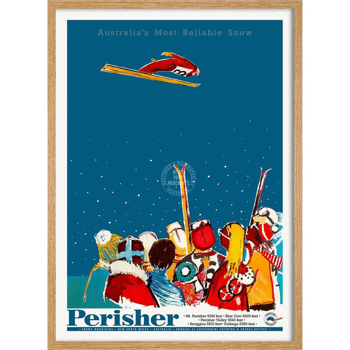 Perisher: Australias Most Reliable Snow | Australia 422Mm X 295Mm 16.6 11.6 A3 / Natural Oak Print