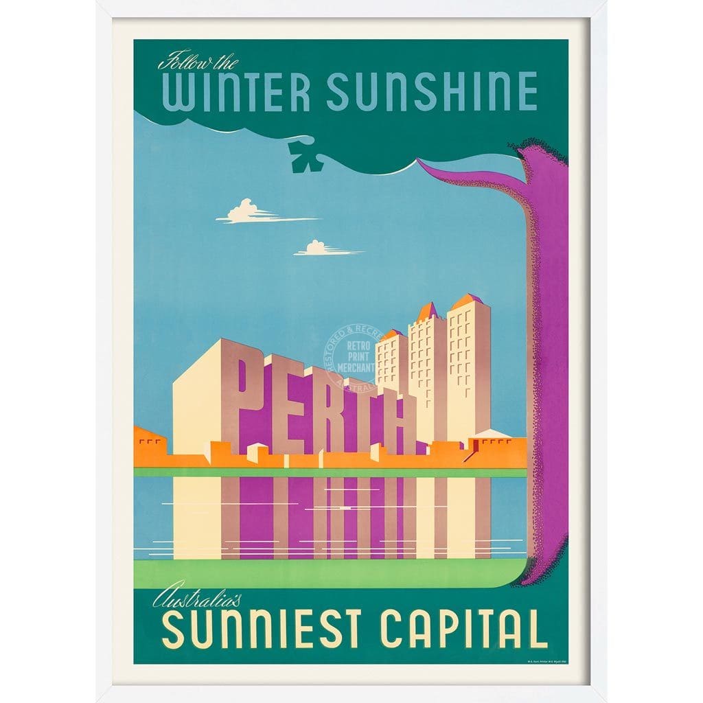 Perth 1950S | Australia 422Mm X 295Mm 16.6 11.6 A3 / White Print Art