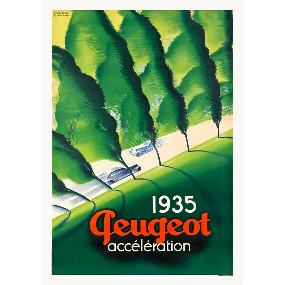 PEUGEOT ACCELERATION 1935 | FRANCE A2 | 420 x 594mm | 16.5 x 23.4 inches / Unframed Print Print Art