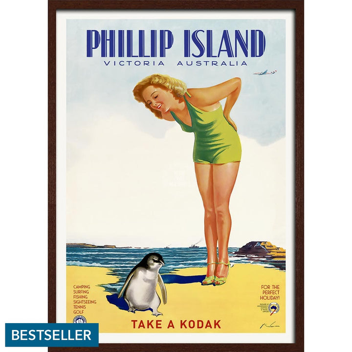 Phillip Island | Australia A3 297 X 420Mm 11.7 16.5 Inches / Framed Print - Dark Oak Timber Art