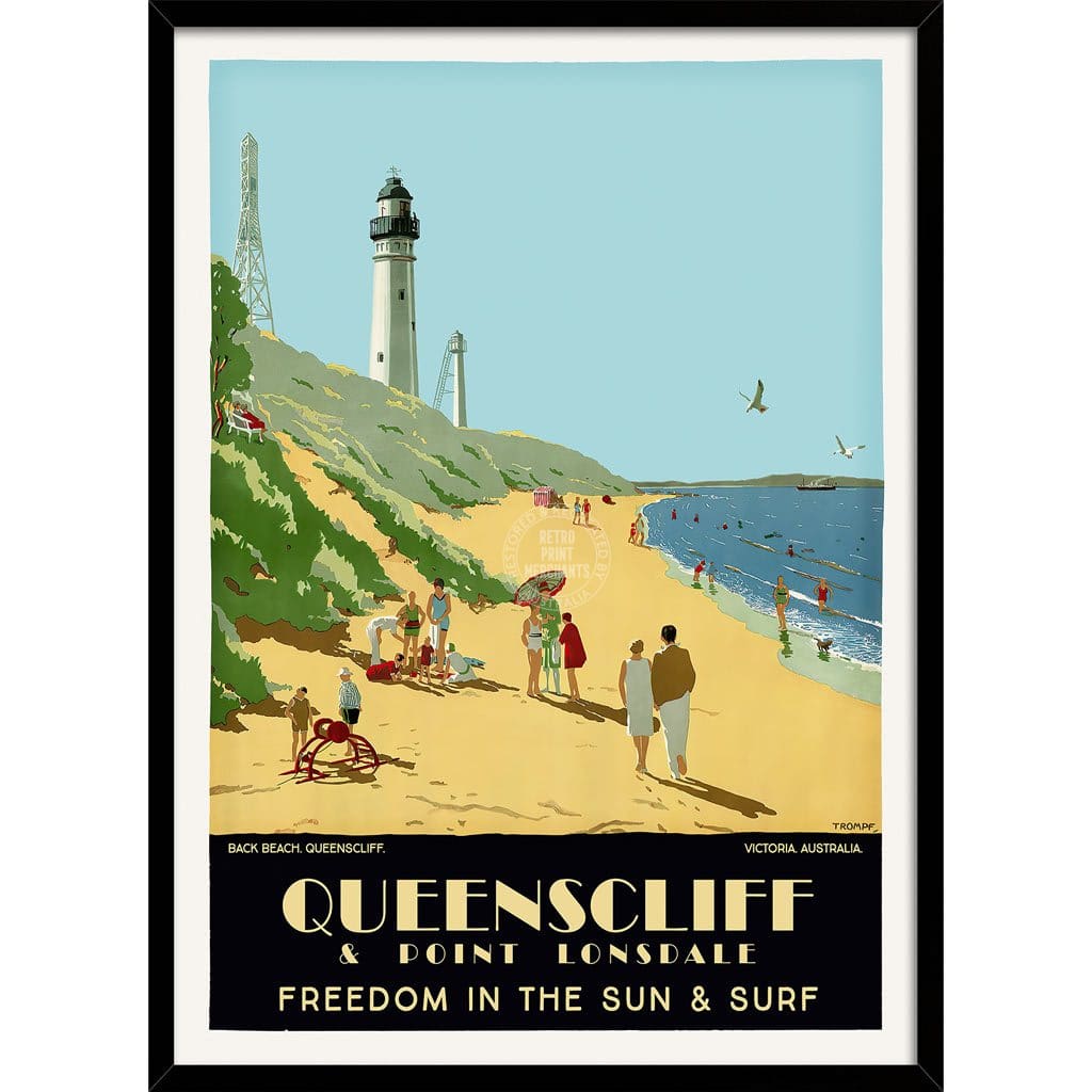 Queenscliff | Australia 422Mm X 295Mm 16.6 11.6 A3 / Dark Oak Print Art
