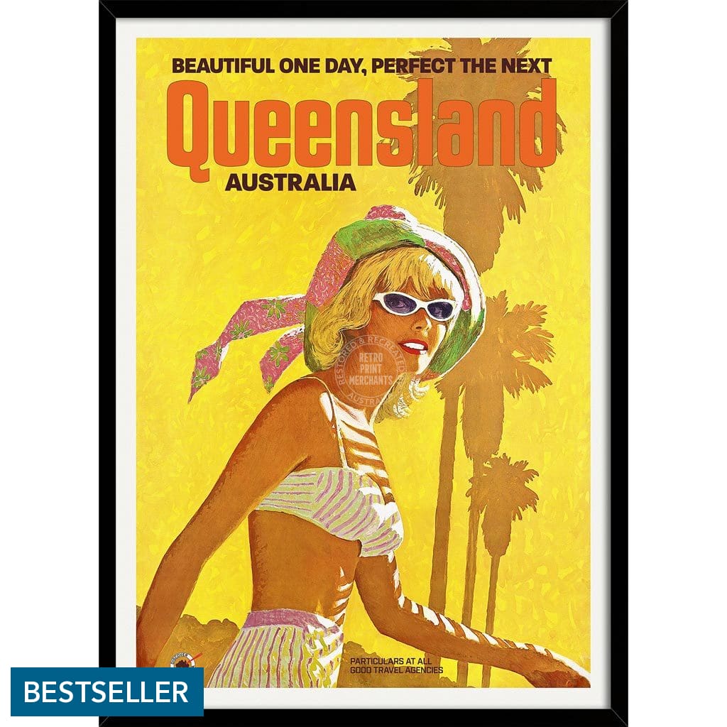 Queensland | Australia 422Mm X 295Mm 16.6 11.6 A3 / Black Print Art