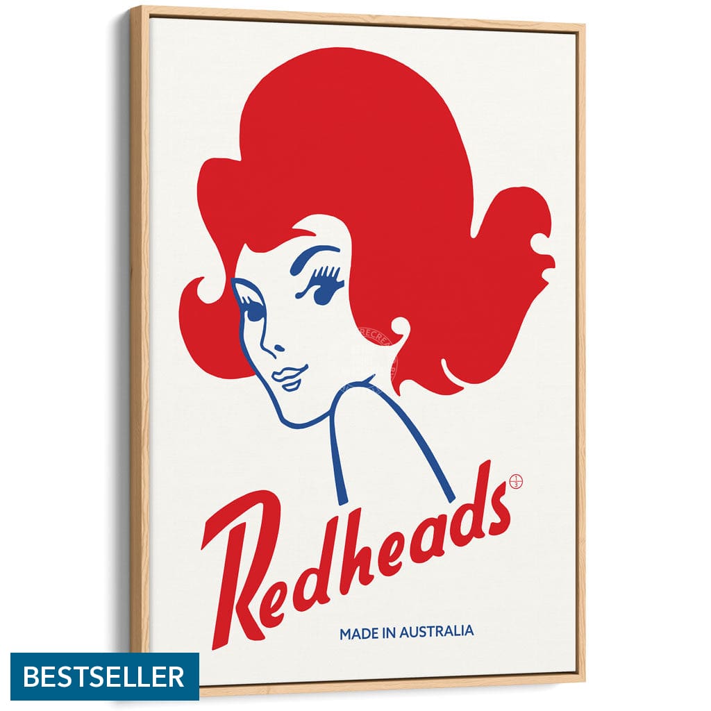 REDHEADS MATCHES 1971 | AUSTRALIA A3 | 297 x 420mm | 11.7 x 16.5 inches / Canvas Floating Frame: Natural Oak Timber