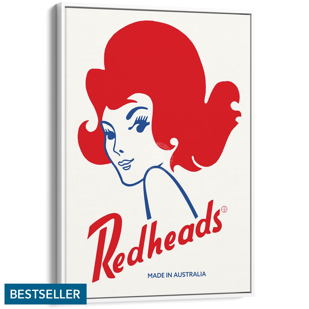 REDHEADS MATCHES 1971 | AUSTRALIA A3 | 297 x 420mm | 11.7 x 16.5 inches / Canvas Floating Frame: White Timber Print Art