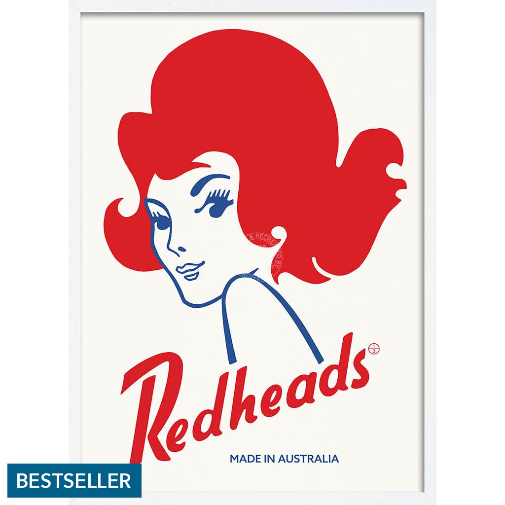 REDHEADS MATCHES 1971 | AUSTRALIA A3 | 297 x 420mm | 11.7 x 16.5 inches / Framed Print: White Timber Print Art