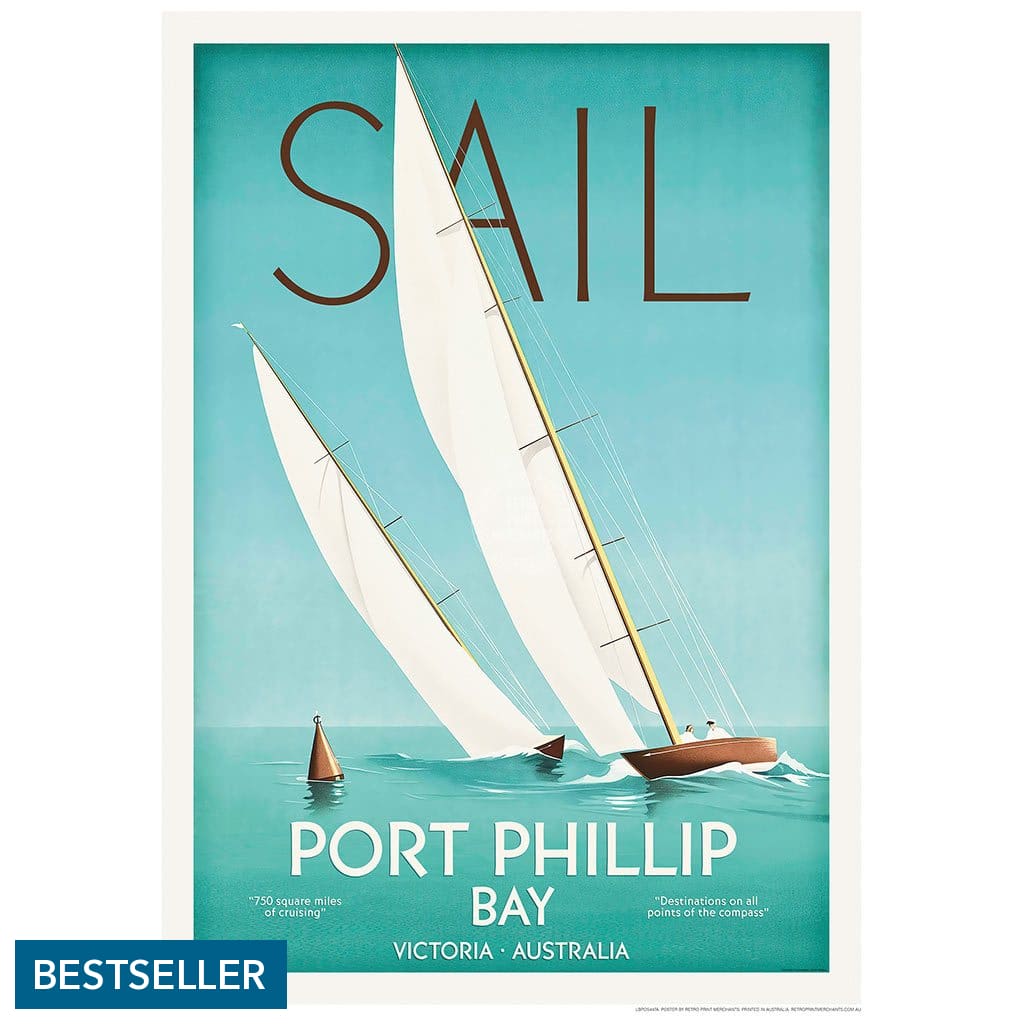 Sail Port Phillip Bay | Australia 422Mm X 295Mm 16.6 11.6 A3 / Unframed Print Art