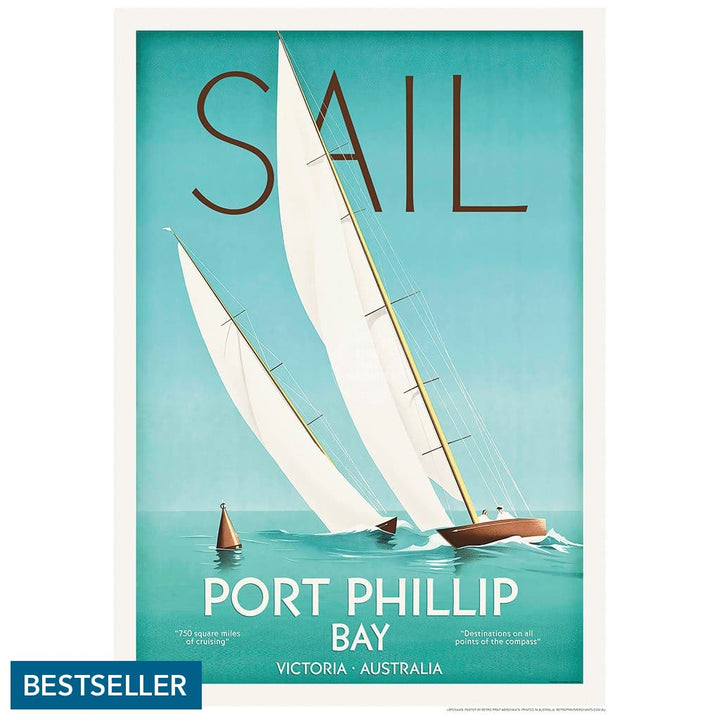 Sail Port Phillip Bay | Australia 422Mm X 295Mm 16.6 11.6 A3 / Unframed Print Art