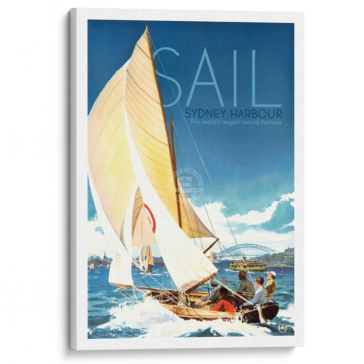 SAIL SYDNEY HARBOUR | AUSTRALIA A3 | 297 x 420mm | 11.7 x 16.5 inches / Stretched Canvas Print Art