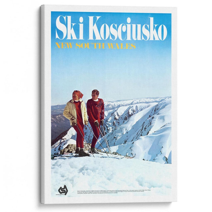 Ski Kosciuszko | Australia A3 297 X 420Mm 11.7 16.5 Inches / Stretched Canvas Print Art