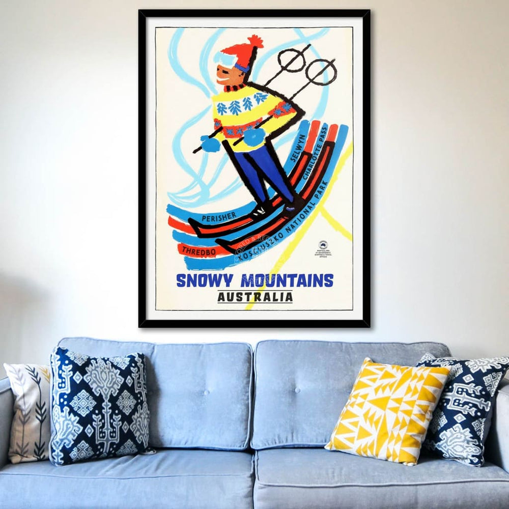 Ski The Snowy Mountains | Australia Print Art
