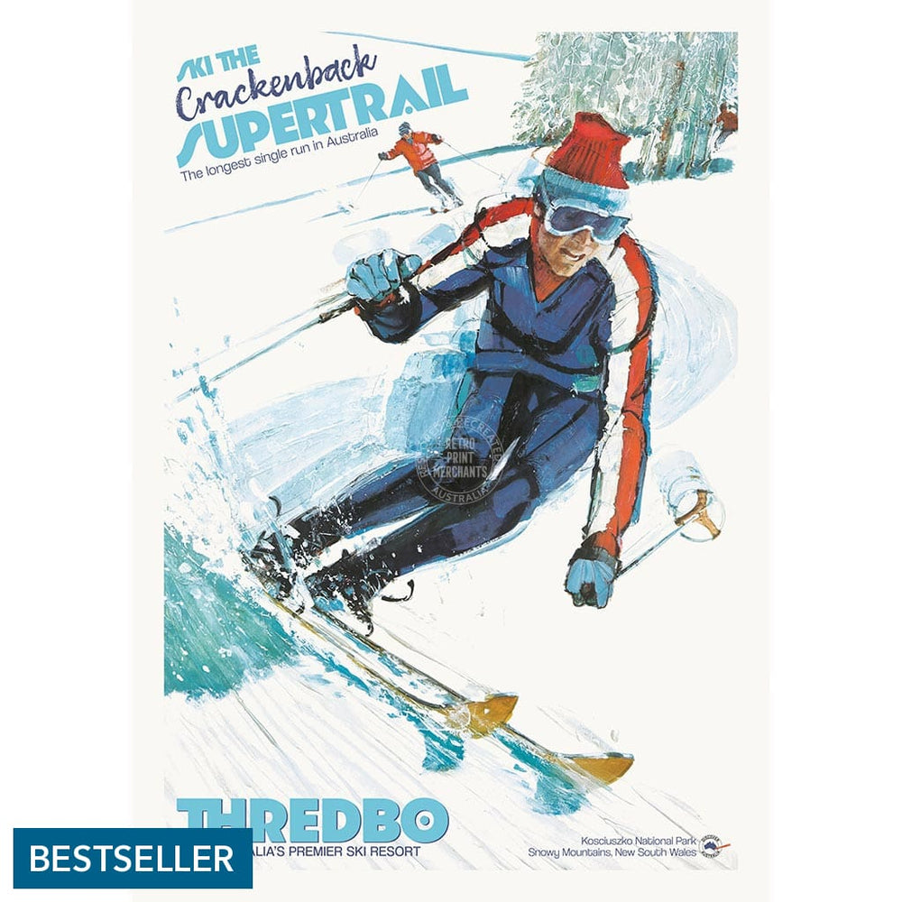 SKI THREDBO SUPERTRAIL | AUSTRALIA A2 | 420 x 594mm | 16.5 x 23.4 inches / Unframed Print Print Art