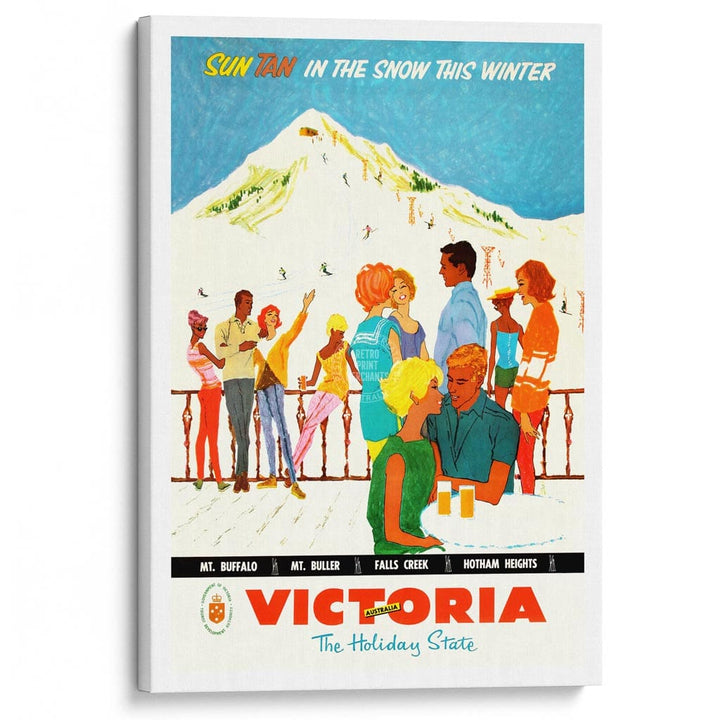 Ski Victoria | Australia A3 297 X 420Mm 11.7 16.5 Inches / Stretched Canvas Print Art