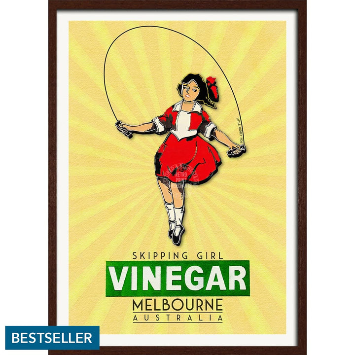 Skipping Girl | Australia A3 297 X 420Mm 11.7 16.5 Inches / Framed Print - Dark Oak Timber Art