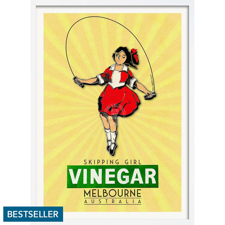 Skipping Girl | Australia A3 297 X 420Mm 11.7 16.5 Inches / Framed Print - White Timber Art