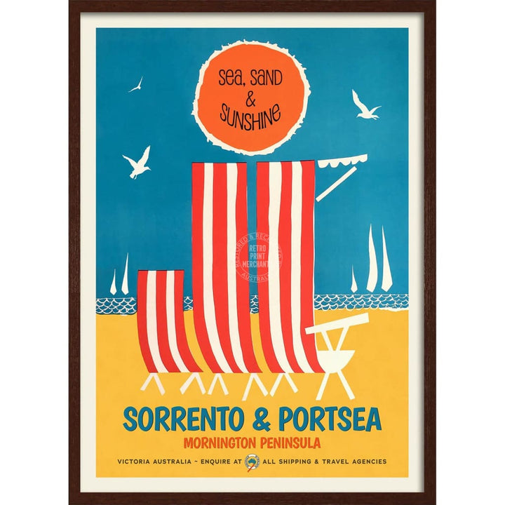 Sorrento & Portsea | Australia 422Mm X 295Mm 16.6 11.6 A3 / Dark Oak Print Art