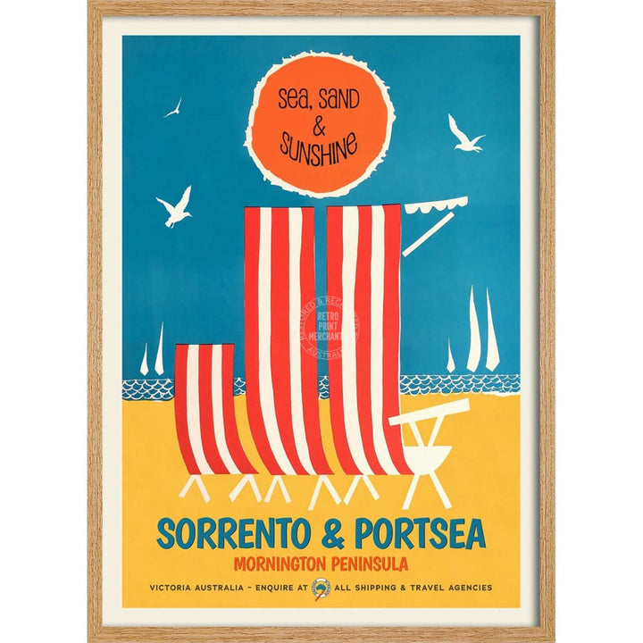 Sorrento & Portsea | Australia 422Mm X 295Mm 16.6 11.6 A3 / Natural Oak Print Art
