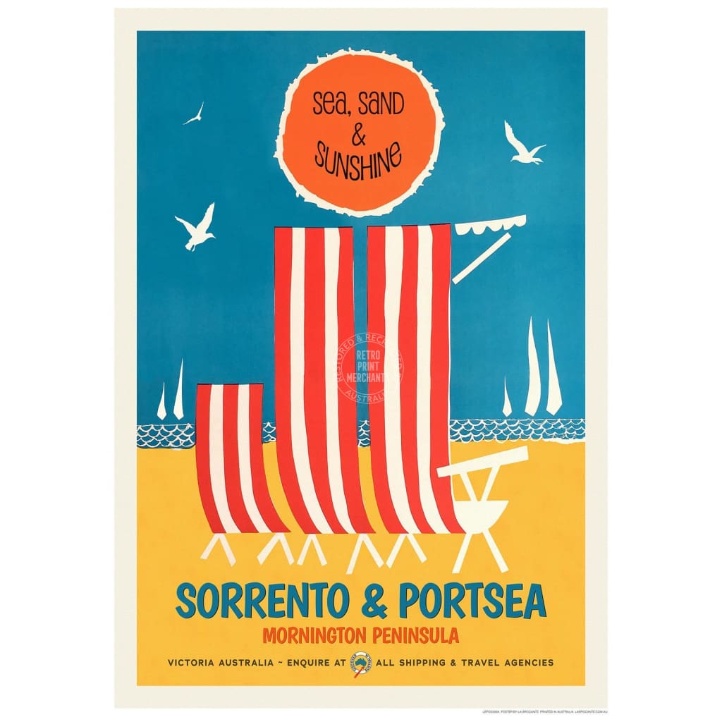 Sorrento & Portsea | Australia 422Mm X 295Mm 16.6 11.6 A3 / Unframed Print Art