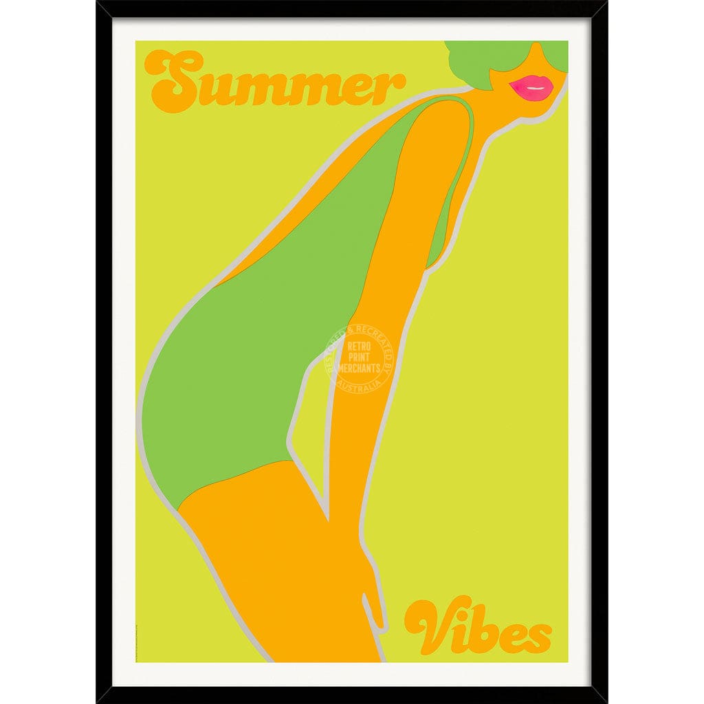 Summer Vibes | Australia A3 297 X 420Mm 11.7 16.5 Inches / Framed Print - Black Timber Art