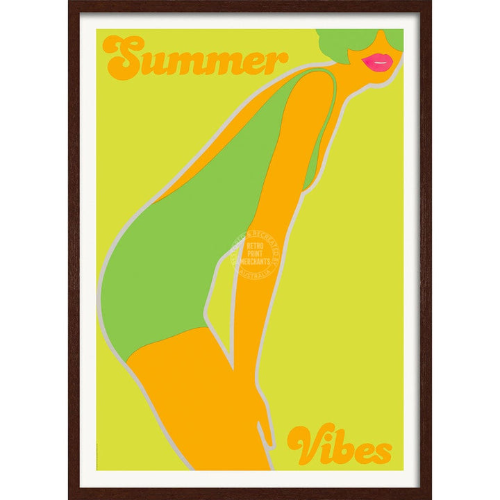 Summer Vibes | Australia A3 297 X 420Mm 11.7 16.5 Inches / Framed Print - Dark Oak Timber Art