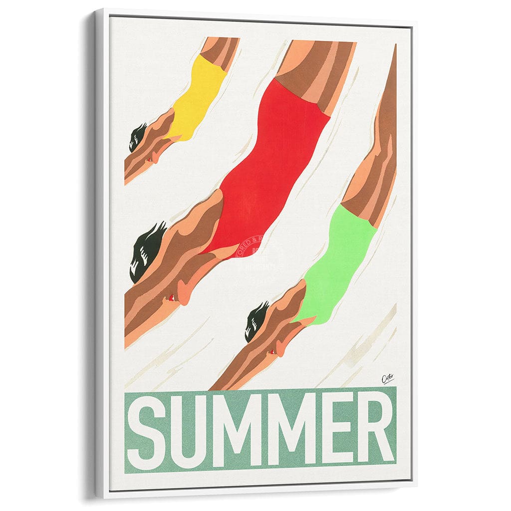 Summer | Worldwide A4 210 X 297Mm 8.3 11.7 Inches / Canvas Floating Frame: White Timber Print Art