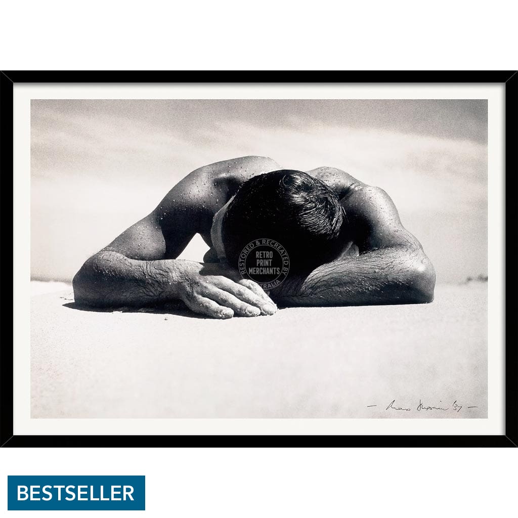Sunbaker 1937 | Australia A3 297 X 420Mm 11.7 16.5 Inches / Framed Print - Black Timber Art