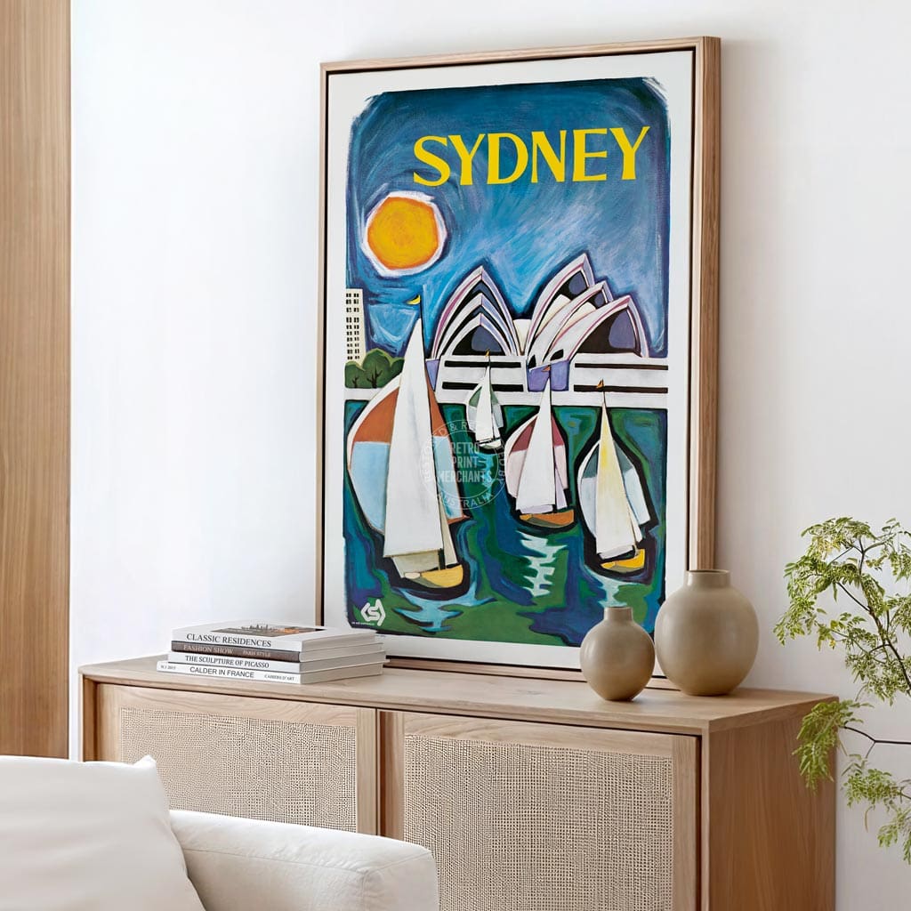 Sydney Harbour Opera House Vintage Wall Print | Retro Print Merchants