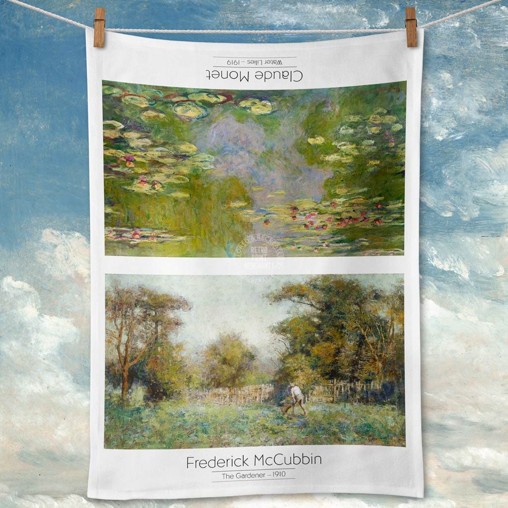 Linen Tea Towel | Claude Monet + Frederick Mccubbin Linen Tea Towel