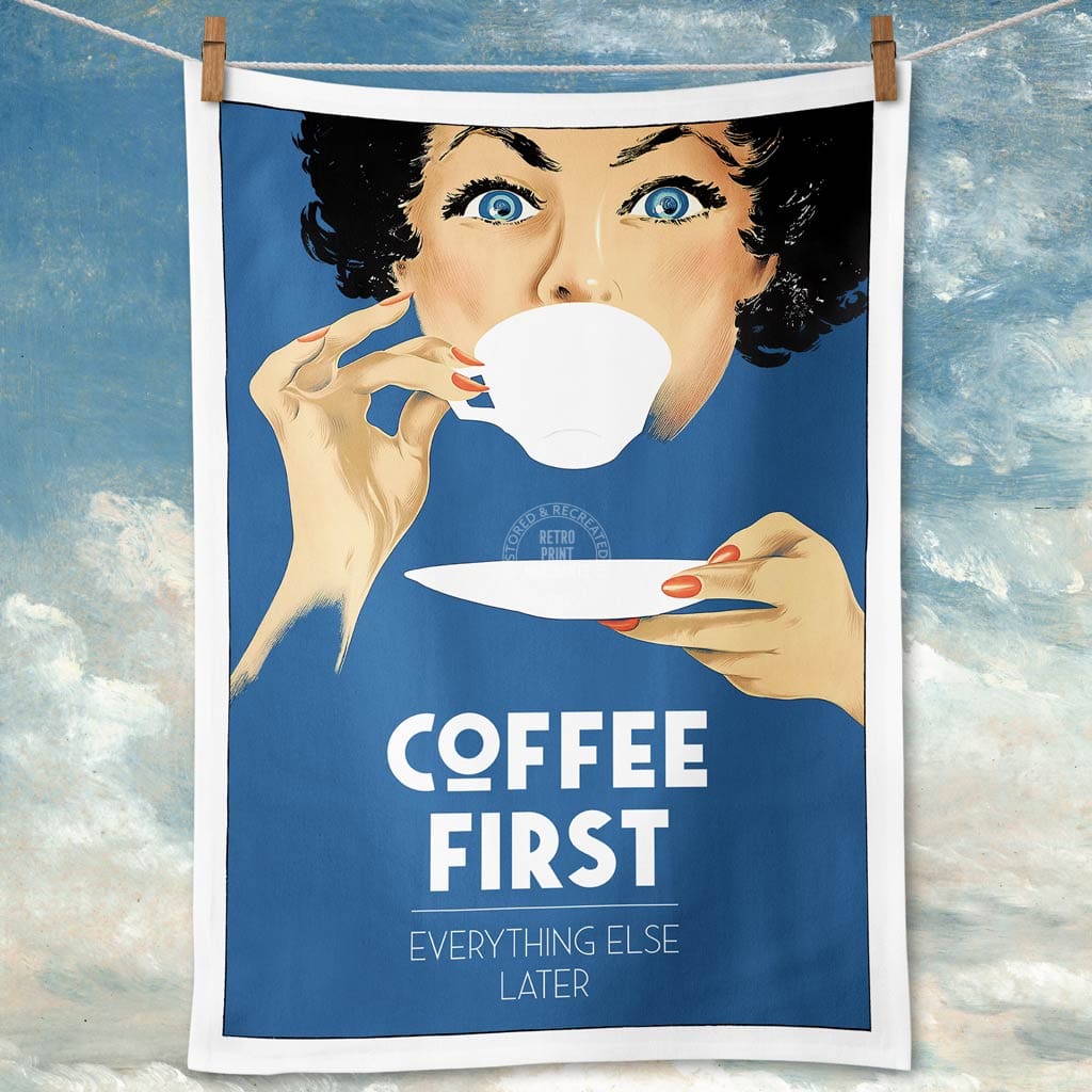 Linen Tea Towel | Coffee First Linen Tea Towel