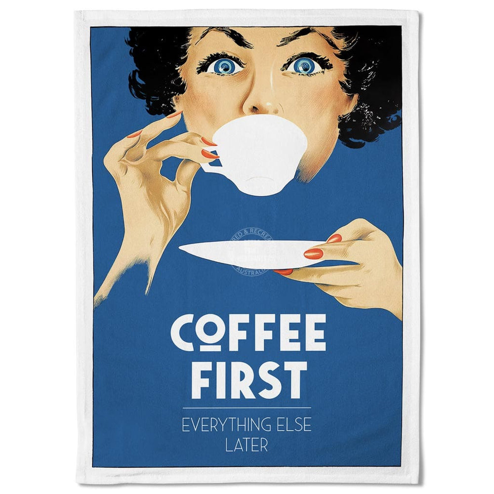 Linen Tea Towel | Coffee First Linen Tea Towel