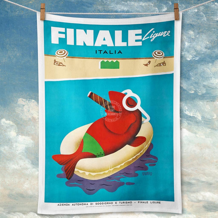 Linen Tea Towel | Finale Ligure Linen Tea Towel